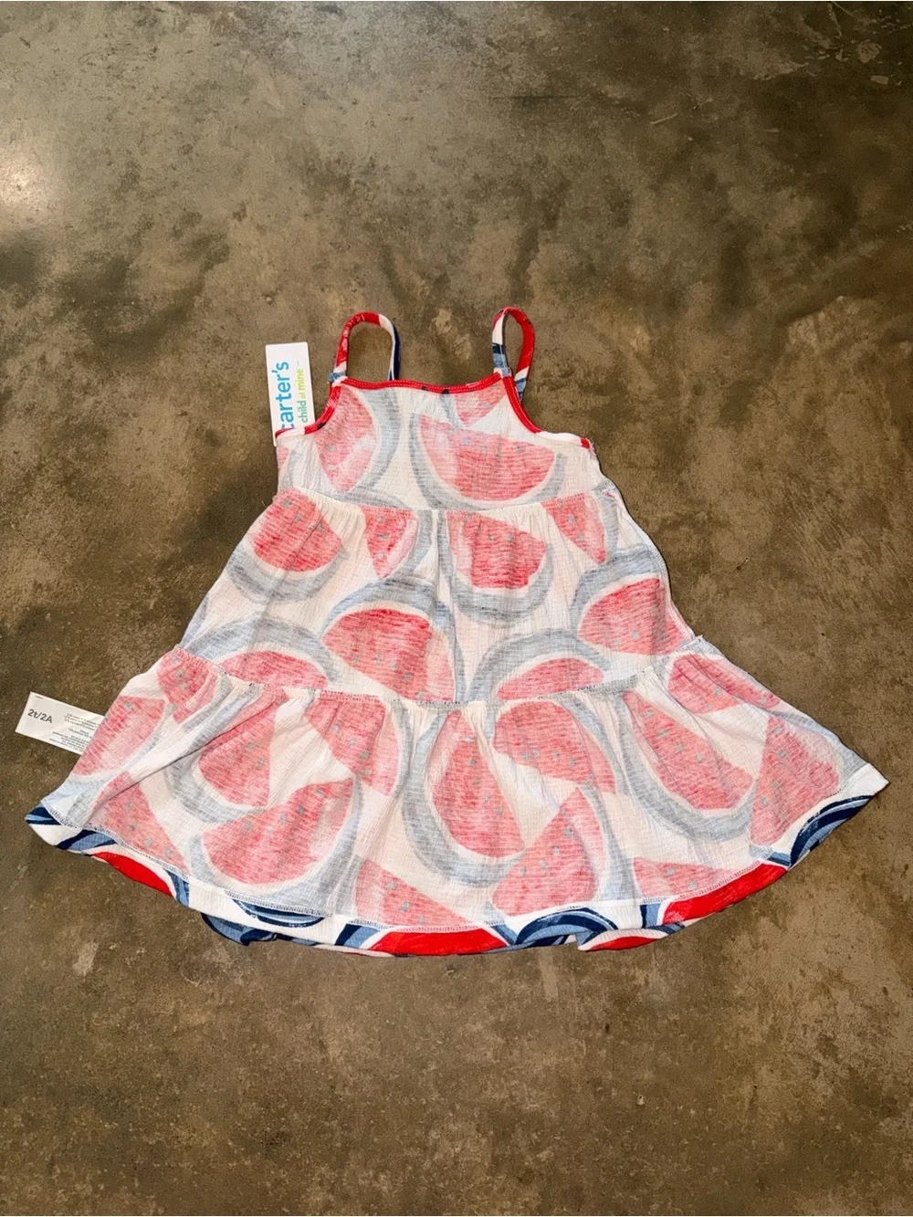 Carter’s Girls Watermelon Print Tiered Sundress NWT Size 2T Summer